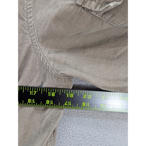Eddie Bauer Corduroy Midi Dress Petite Size M Green Button Front Cotton 3/4 Slv - Picture 6 of 13