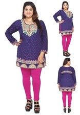 UK STOCK - PLUS SIZE - Women Ethnic Kurta Kurti Tunic Shirt Dress EPLUS112C