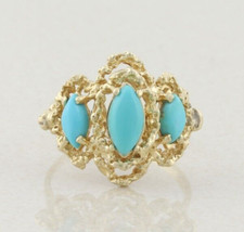 14k Yellow Gold Turquoise Ring 5.8 grams Size...