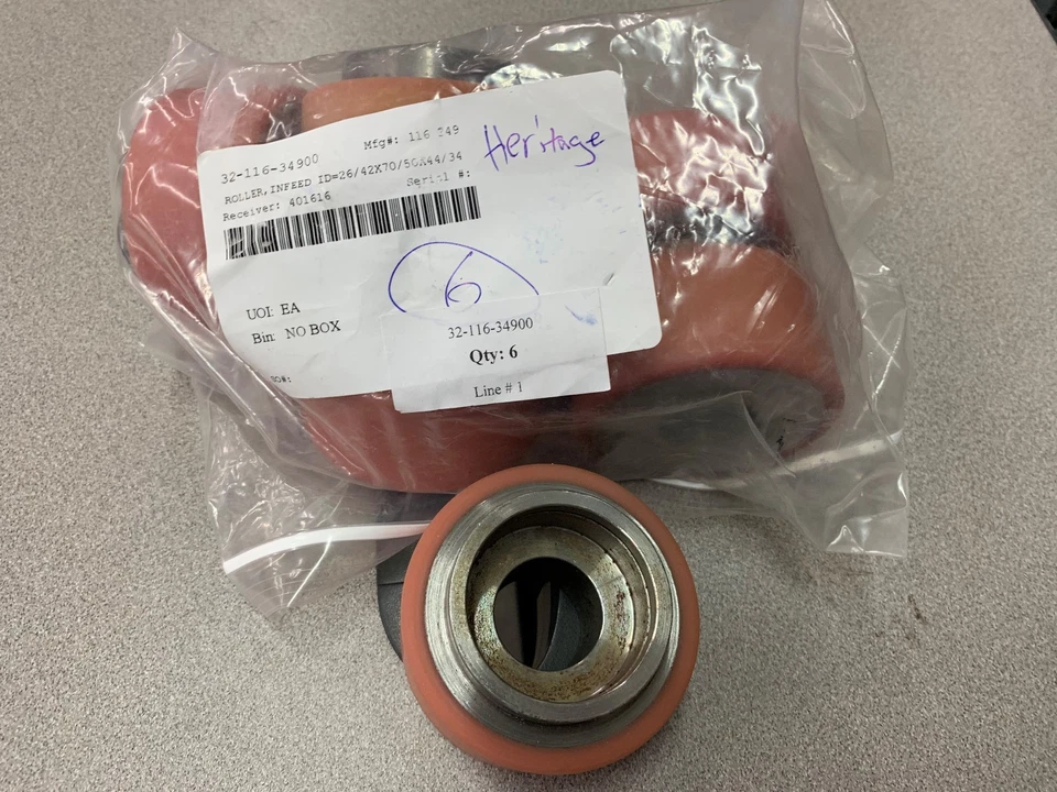 НОВЫЙ БЕЗ КОРОБКИ ЛОТ ИЗ 6 РОЛИКОВ ПОДАЧИHERITAGE 32-116-34900 - Изображение 2 из 4