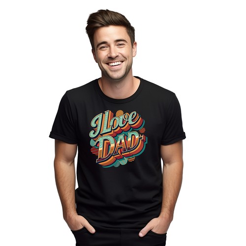 Retro "I Love Dad" T-shirt - Perfect for favorite dads! 100% cotton, Funny t-shi - Picture 7 of 46