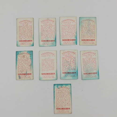 Tarjetas de cigarrillo Park Drive años 30, serie Sports Champions, juego de 9 vintage Reino Unido - Vídeo 1 de 1