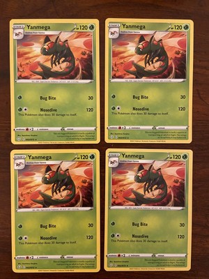 Pokemon TCG: Yanmega 002/072 Rare Shining Fates NM/M - Lot of 4