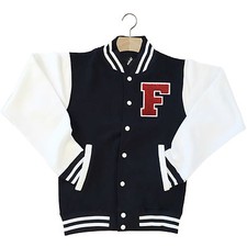 Varsity Baseball Jacket Unisex Personalised With Genuine Us College Letter F