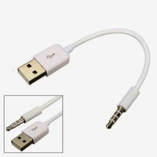 New USB 2.0 Male to Male AUX 3.5mm Audio Jack Plug Lead Cable White 15cm