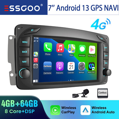 Für Benz C-Klasse C/CLK W209 W208 639 Autoradio 4+64G Android 13 Carplay 4G GPS