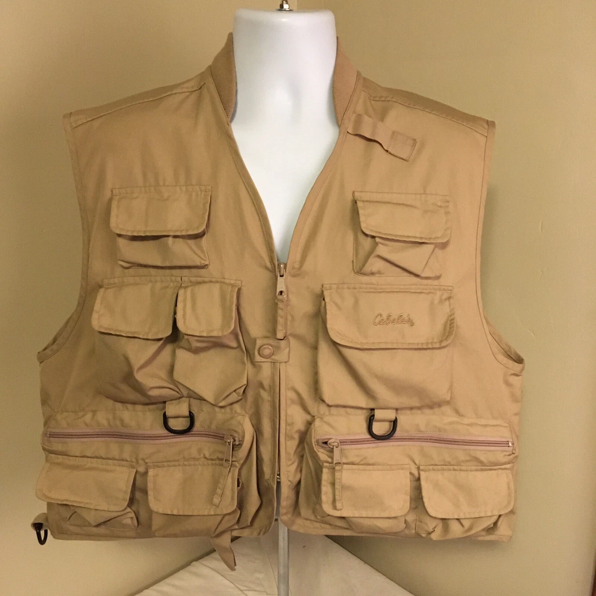 Cabelas Outdoor Gear Vest Large Khaki Pockets Hunting Fly Fishing  Photography FS