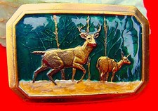 VINTAGE 1976  GREAT AMERICAN BUCKLE CO.  BRASS  ENAMEL BELT BUCKLE  NEW