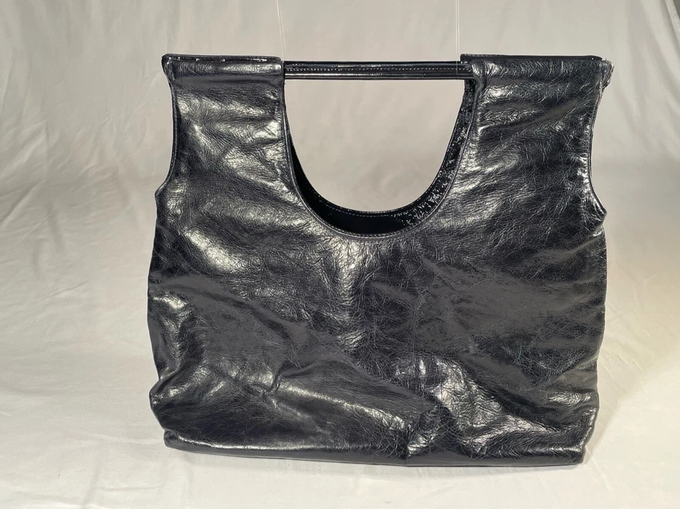 Jas M.B. Bolsa de ombro de couro quadrada preta - Imagem 2 de 4