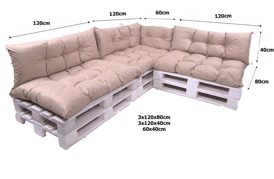 Set coussin palette exterieur confortables  coussin de canapé palette mobilier - Photo 3/4