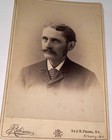 Rare Antique ID'd Victorian American Farmer Grocery Clerk NY Cabinet Card Photo! — photo 2