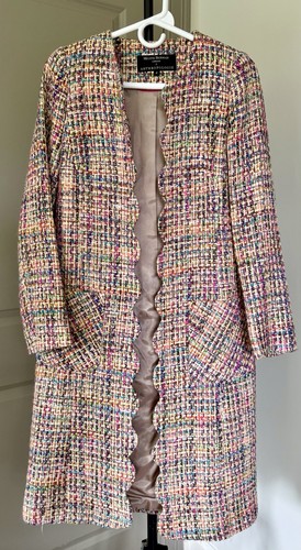 Helene Berman Anthropologie London Tweed Coat, UK 2 US 0,Pre Owned