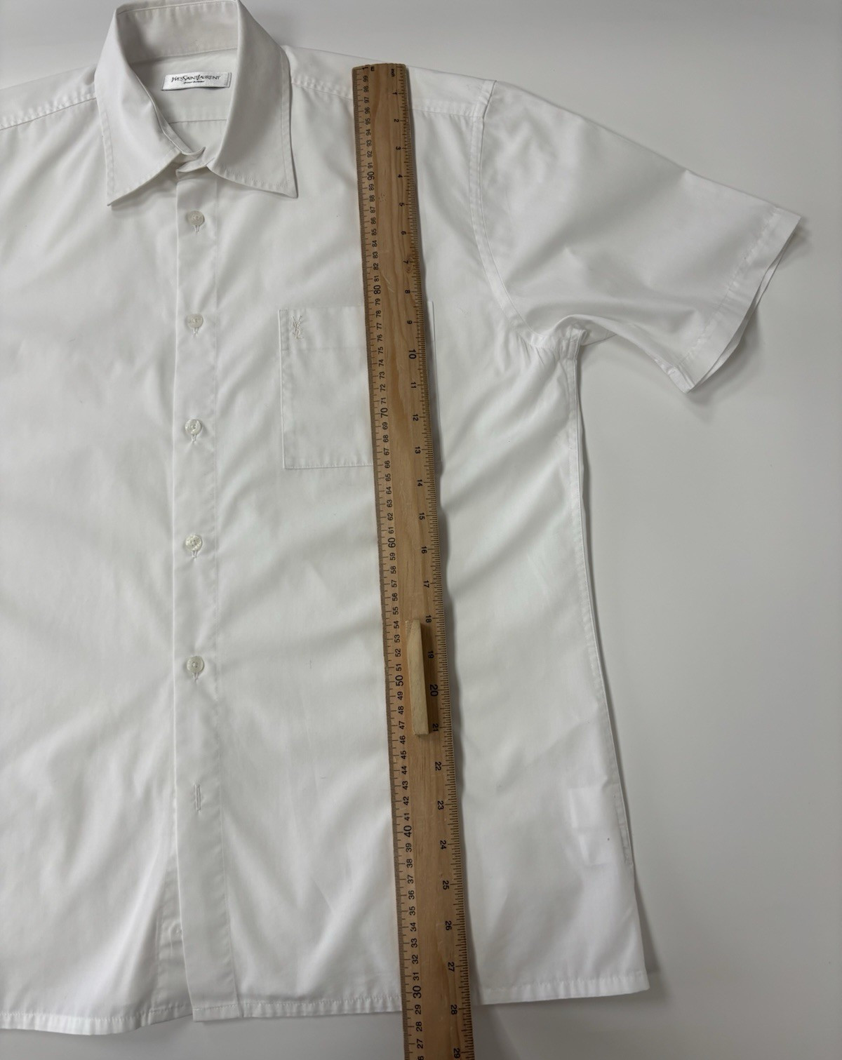 Men's Yves Saint Laurent Short Sleeve White Shirt Size Large thumbnail 13