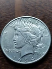 1934S Peace Silver Dollar AU
