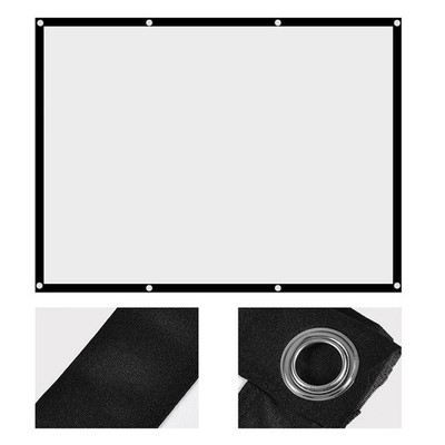 100in 4:3 Polyester Fabric Projector Screen Lightweight Foldable with Holes 