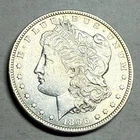 1896 Morgan silver dollar. AU-UNC slider, reverse is UNC. $1  #ro1