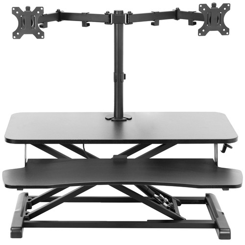 VIVO Height Adjustable 32 inch Standing Desk Converter with Dual 13 to 30 inc...