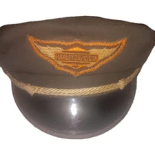 Vintage 1930-40s Motorcycle Cap Winged Harley Davidson Captain Hat Biker  6 7/9