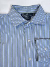 Polo Ralph Lauren Regent classic fit 17 34/35 blue green white long sleeves XL
