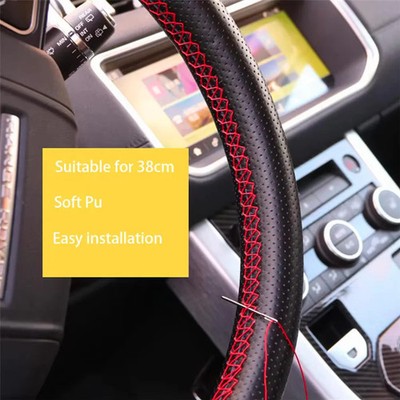 Car Steering Wheel Cover Leather Sewing Universal Braid Needle Thread DIY 5 Colors