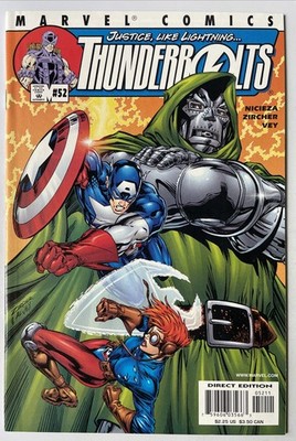 Thunderbolts #52   Dr Doom Cover! Patrick Zircher Art! Captain America! (2001)