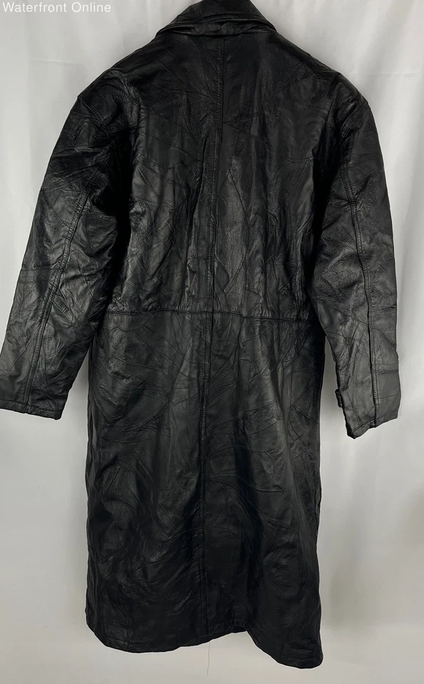 Giovanni Navarre Men's Black/Patchwork Leather Trench Coat Size L NWT MSRP $249 - Image 4 of 4