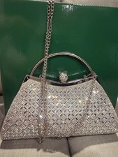 Silver Rhinestone Clutch Purse Perfect For Gala Events, Theme Parties, Etc.