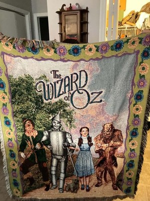 The Wizard of Oz Tapestry Jacquard Woven Throw Blanket Judy Garland 2002 Mohawk