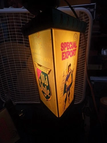 Vintage Special Export Heilemans 3 Side Lantern Beer Sign Ultra Rare Old Style