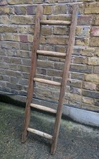 (4) VINTAGE  WOOD 5 RUNG  LADDER - COLLECT OR DELIVERY