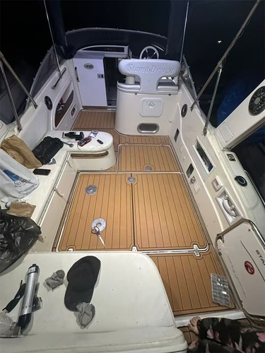 1998 Stama 25 Day Cruiser Swim Platform Cockpit Boat EVA Foam Teak Deck Floor - Picture 2 of 17