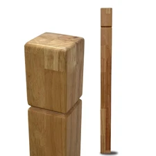 1 Pcs 3.5X48 Inch Solid Red Oak Square Newel Post with a Single Groove Notched W