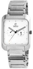 Herrenuhr Männeruhr Weiß Silber Edelstahl Datum eckig elegant lässig OBAKU V145
