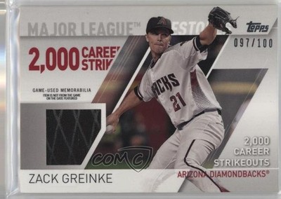 2017 Topps Major League Milestones Relics 97/100 Zack Greinke #MLMR-ZG oh8