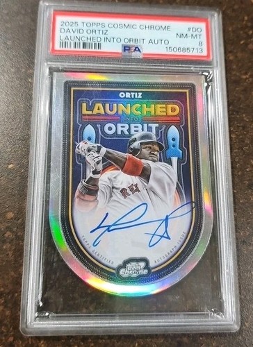2025 Topps Cosmic Chrome David Ortiz Auto 🔥Pop 1- Launched Into Orbit Psa 8 Hof