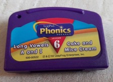 LeapPad Phonics Program Lesson 6 Long Vowels A and I, Cartridge ONLY, UNTESTED
