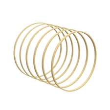 Worown 6 Pack 8 Inch Bamboo Floral Hoops, Wooden Wreath Rings for Making Wedd...