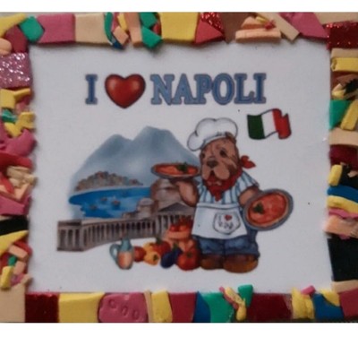 Napoli Neapel Italien Souvenir Städte Kühlschrankmagnet Handarbeit (Mosaik) 6x7 cm 