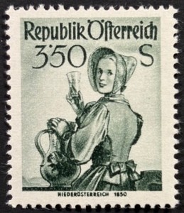 Austria, 3.50 S Austrian Costumes, MNH, Horz. Ribbing, Michel #923IIxa, Fine-VF