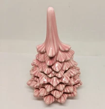 Vintage Ceramic Stackable Christmas Tree Ashtray Set of 5 No Lighter Pink