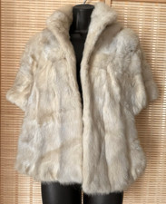 VTG Bamberger's Blonde Gray Genuine Mink Fur Stole Wrap Old Money SEE DIM