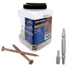 DECK DECO Wood Screws 9 x 2-1/2" 505pcs Approx , Tan Ruspert Coating Exterio...