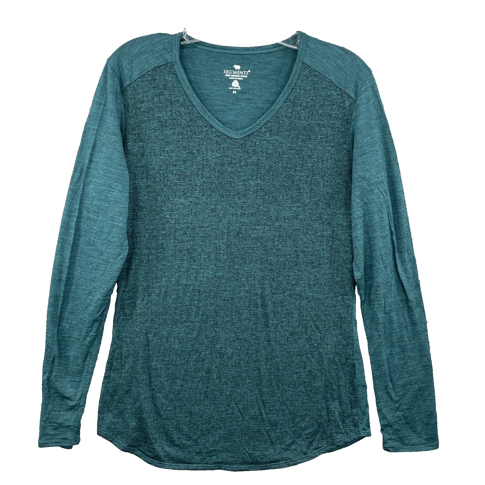 Segments 100% Merino Wool Shirt Women Med Baselayer Ski Outdoor Winter Hike Tech