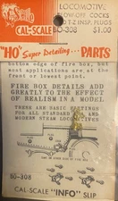 Cal-Scale Ho Scale - Locomotive Blow-Off Cocks DTZ Inspection Plugs - BO-308