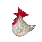 Murano Style Hand Blown Glass  6” Chicken Rooster Excellent