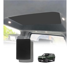 Foldable Roof Sunshade Compatible with 2022-2025 2026 Rivian R1S Rear Black