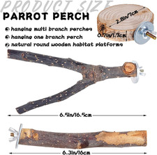 8 Pieces Bird Perch Natural Wooden Parrot Perch Stand Fork Toys Hanging Multi...