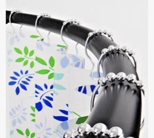 Dual Mount Steel Curved Shower Curtain Rod Matte Black  50" to 72"   Brand New