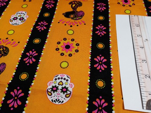 Springs Creative Fabric Snoopy Stripe & Sugar Skulls 1 Yard + 22" x 44" - Picture 4 of 4