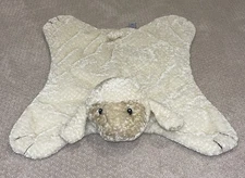Baby Gund Comfy Cozy Lamb Plush Blanket Lovey Soft Cream Satin Feet 5865 22"